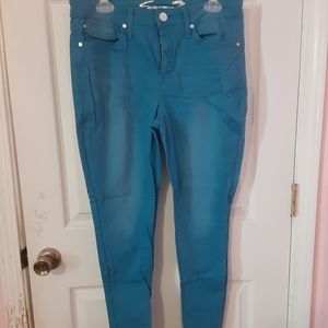 Seven 7 Blue Raw Hem Skinny Jeans 12